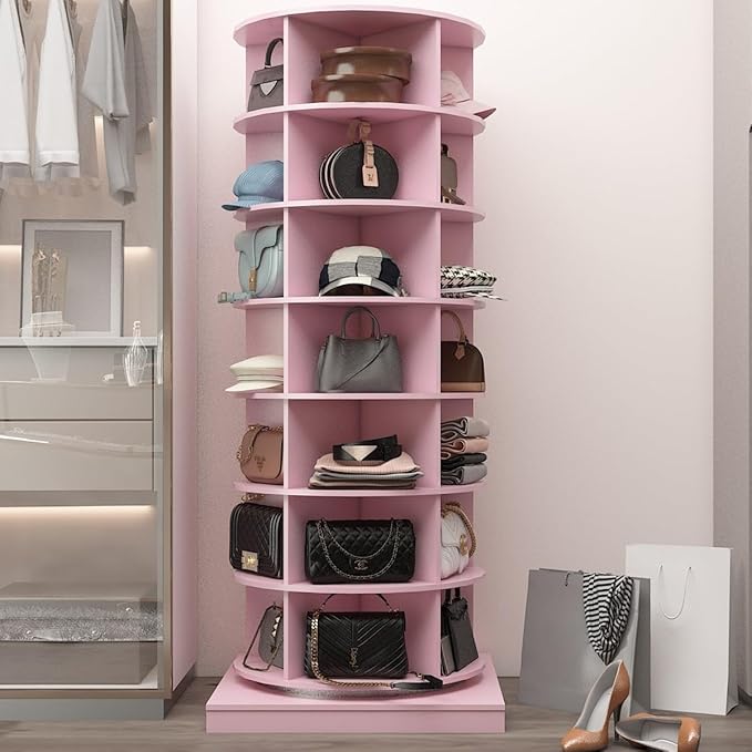 7-Tier 360° Rotating Shoe Rack Tower | Free Standing Revolving Shoe Organizer