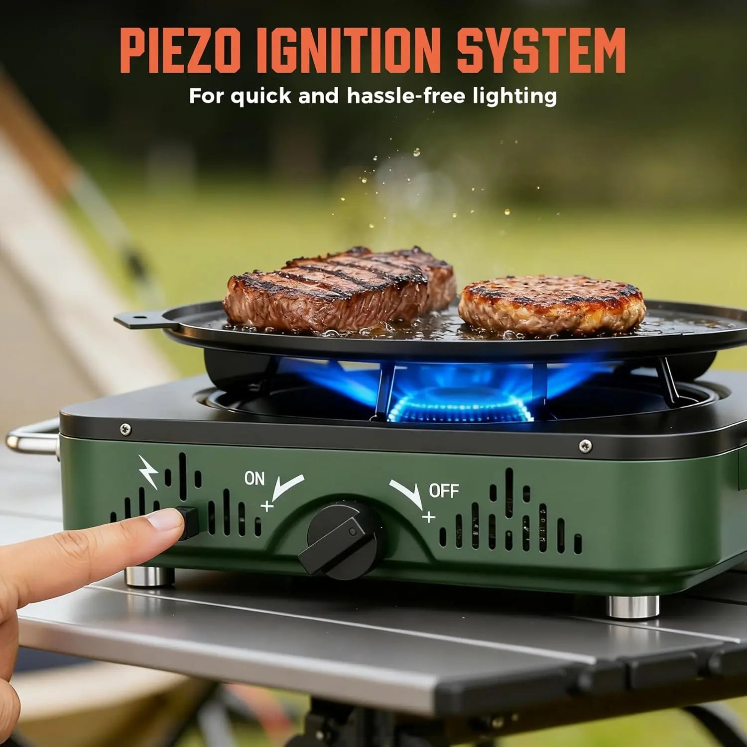 Portable Camp Stove 2 Burner Propane Gas Stove for Camping and Emergency Use