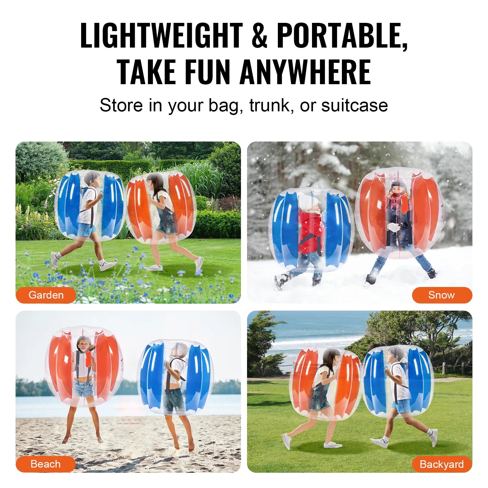 3FT Inflatable Human Hamster Bubble Balls for Outdoor Team Games Playground Yard