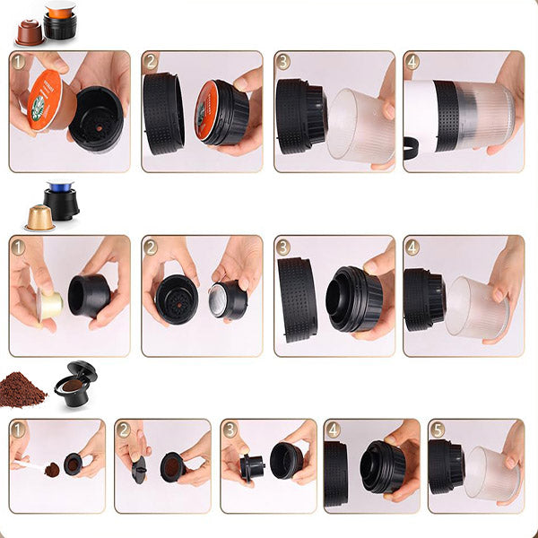 3-in-1 Portable Espresso Coffee Machine for Camping Travel Office