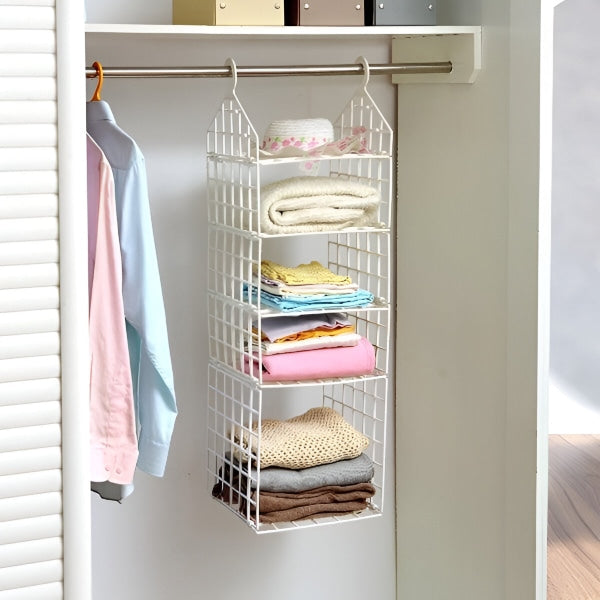 5-Tier Collapsible Storage Rack | Easy Assembly, Sturdy Organizer for Bedroom & Bathroom