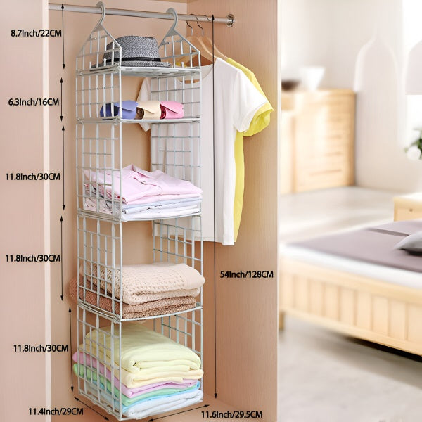 5-Tier Collapsible Storage Rack | Easy Assembly, Sturdy Organizer for Bedroom & Bathroom