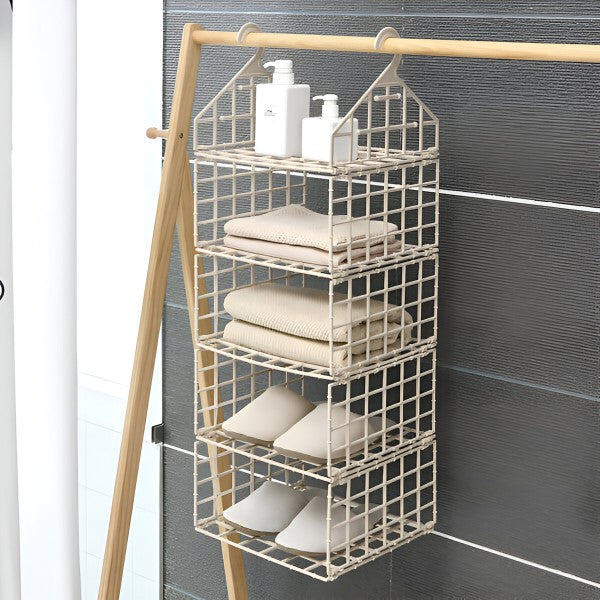 5-Tier Collapsible Storage Rack | Easy Assembly, Sturdy Organizer for Bedroom & Bathroom