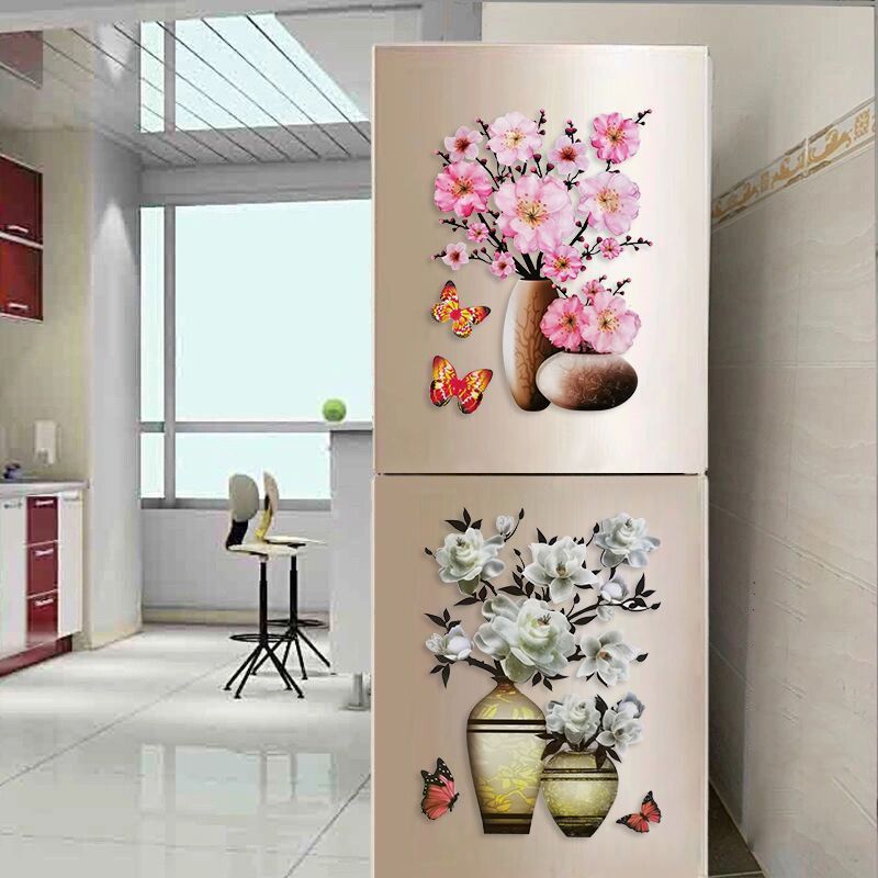 Floral Wall Sticker Set of 4 | Removable Flower Decals for Home Decor