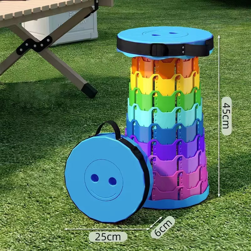 Upgraded Foldable Stool Thickened Portable Collapsible Retractable Stool for Outdoor Activities