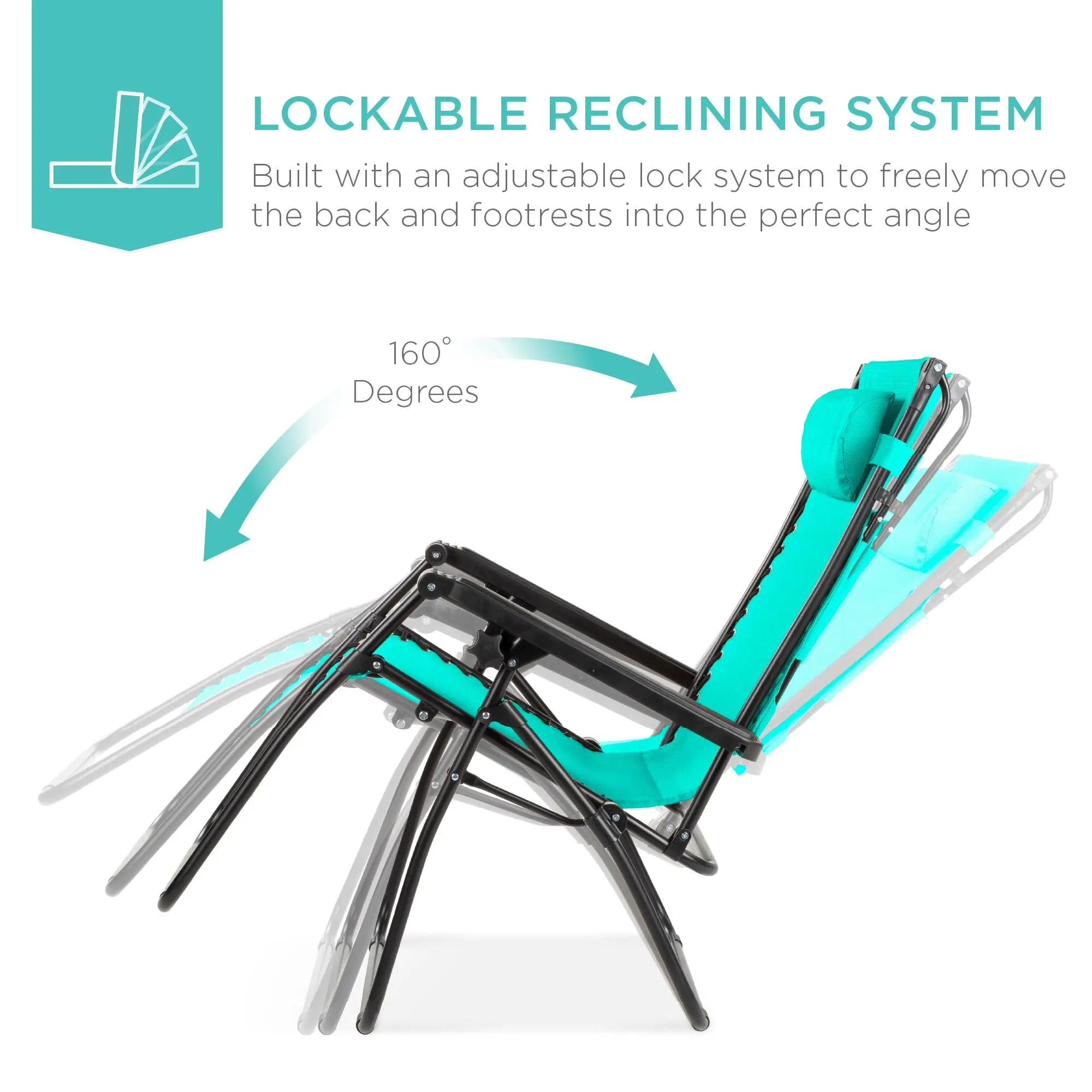 Folding Zero Gravity Recliner Patio Lounge Chair with Canopy Shade, Headrest & Side Tray