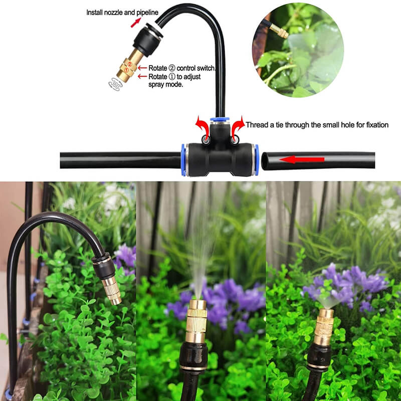 360° Drip Irrigation Kit with Flexible Hose