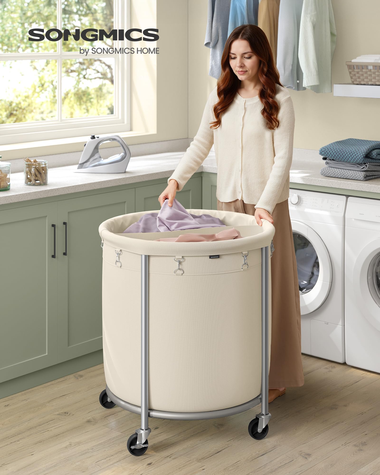 Heavy-Duty Rolling Laundry Basket Extra Large Storage Cart