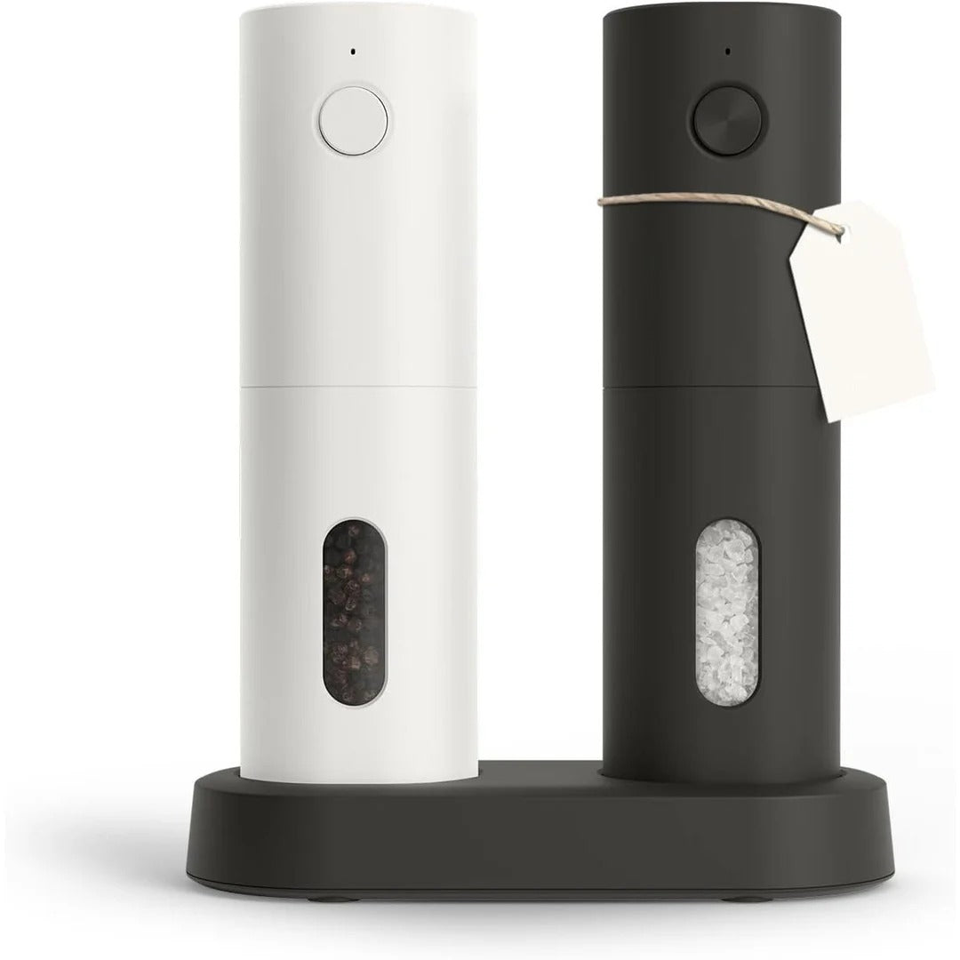 Automatic Electric Salt & Pepper Grinder Set | USB Rechargeable, LED Light & Adjustable Coarseness
