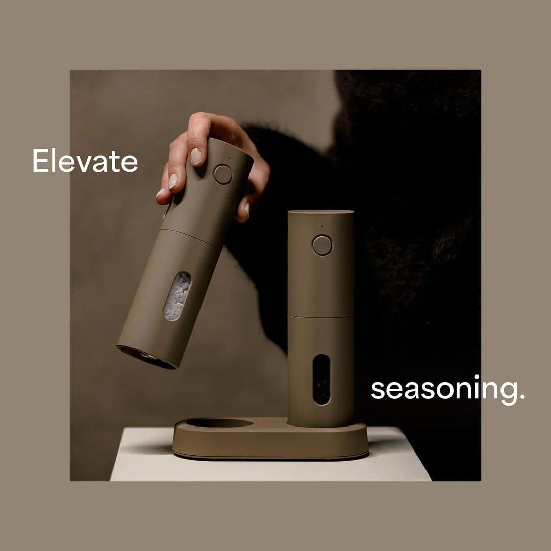 Automatic Electric Salt & Pepper Grinder Set | USB Rechargeable, LED Light & Adjustable Coarseness