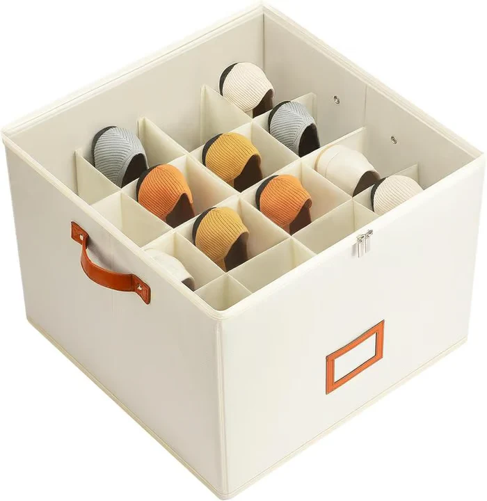 Fabric Foldable Shoe Organizer Storage Box | Space Saving Closet Shoe Storage