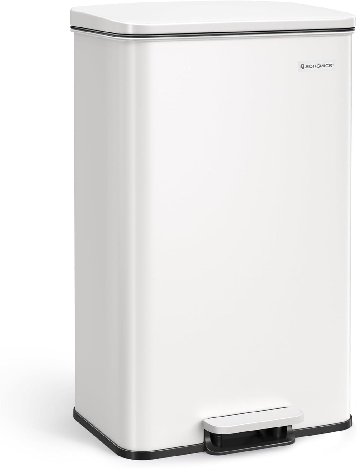 Stainless Steel Kitchen Trash Can Dual Compartment with Soft Close Lids and Removable Inner Buckets