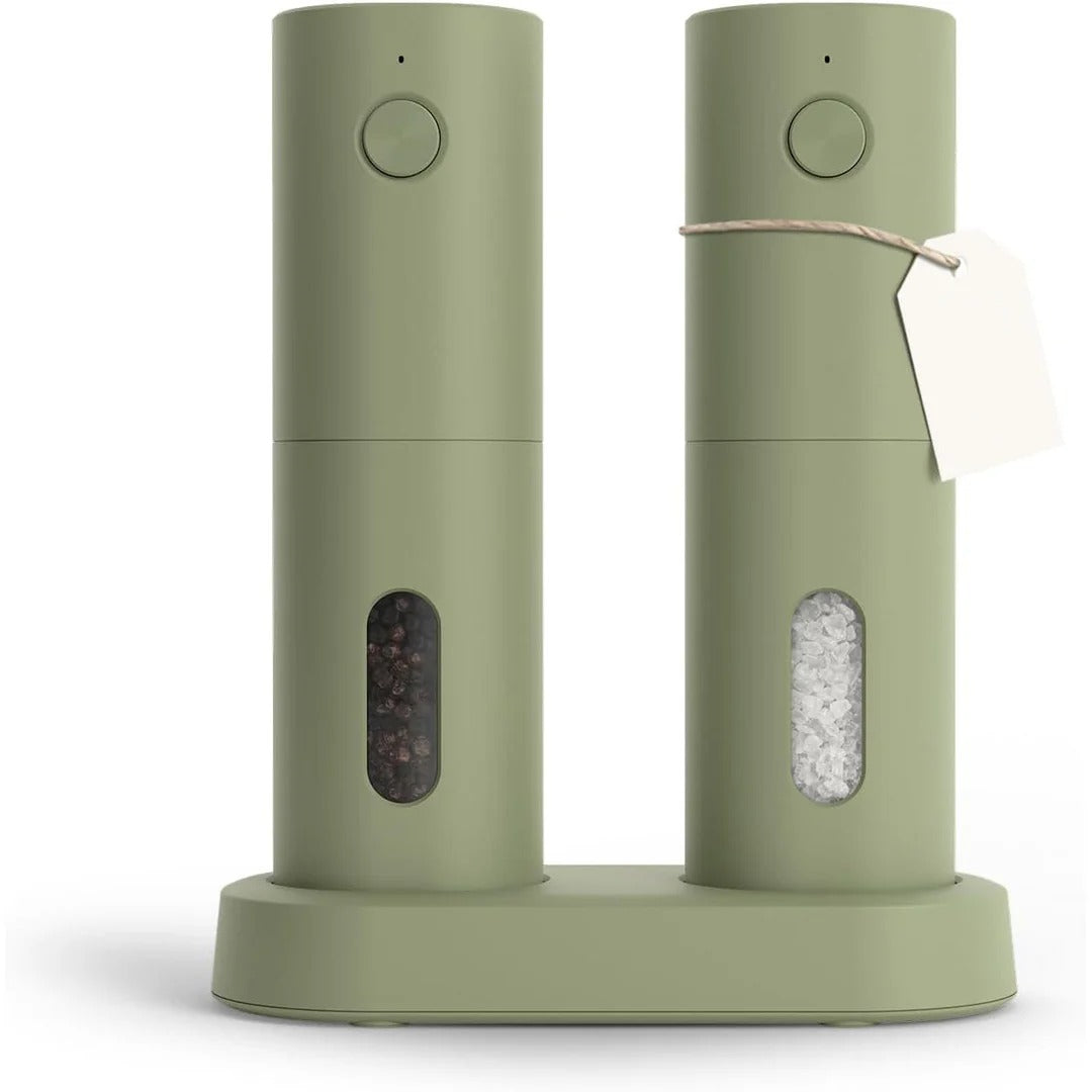 Automatic Electric Salt & Pepper Grinder Set | USB Rechargeable, LED Light & Adjustable Coarseness