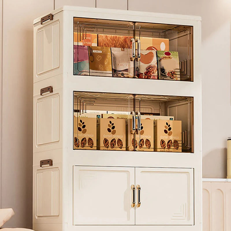 Foldable Stackable Storage Box with Wheels & Lid | 1-5 Layer Organizer for Home & Warehouse