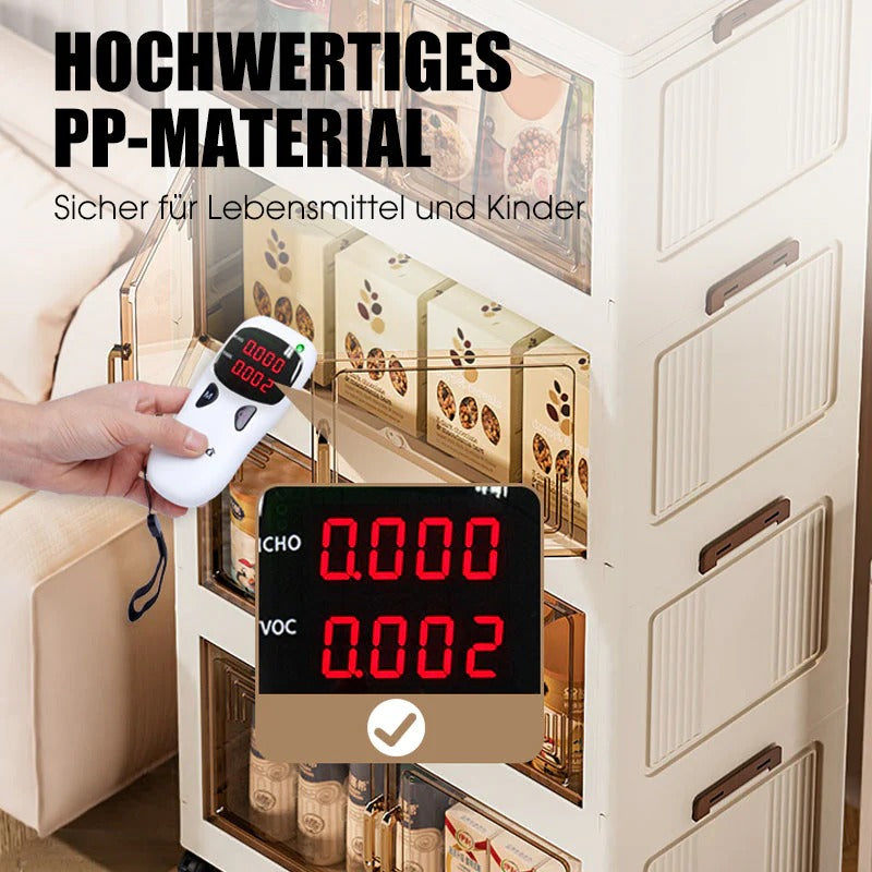 Foldable Stackable Storage Box with Wheels & Lid | 1-5 Layer Organizer for Home & Warehouse