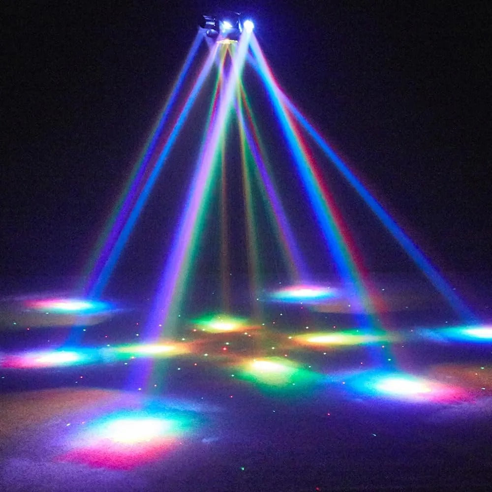 150W RGBW Moving Head DJ Light | 6-Arm Bee-Eye Stage Light for Party & Club Events