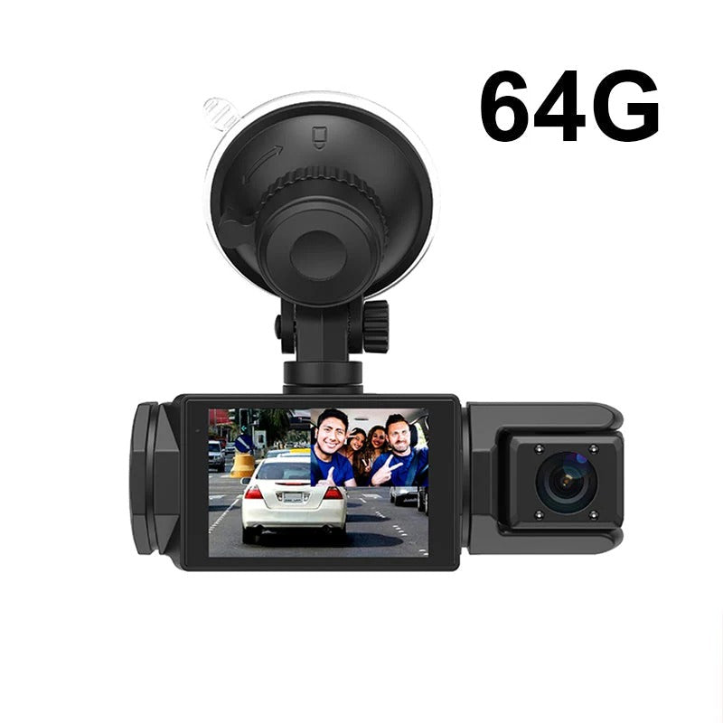 1080P HD Front & Rear Dash Cam with Reverse Camera – Night Vision & G-Sensor