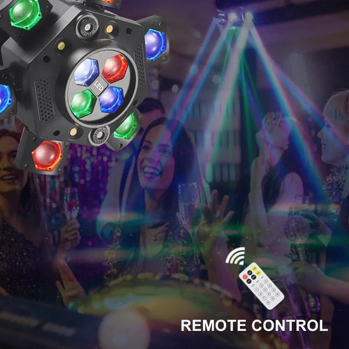 150W RGBW Moving Head DJ Light | 6-Arm Bee-Eye Stage Light for Party & Club Events