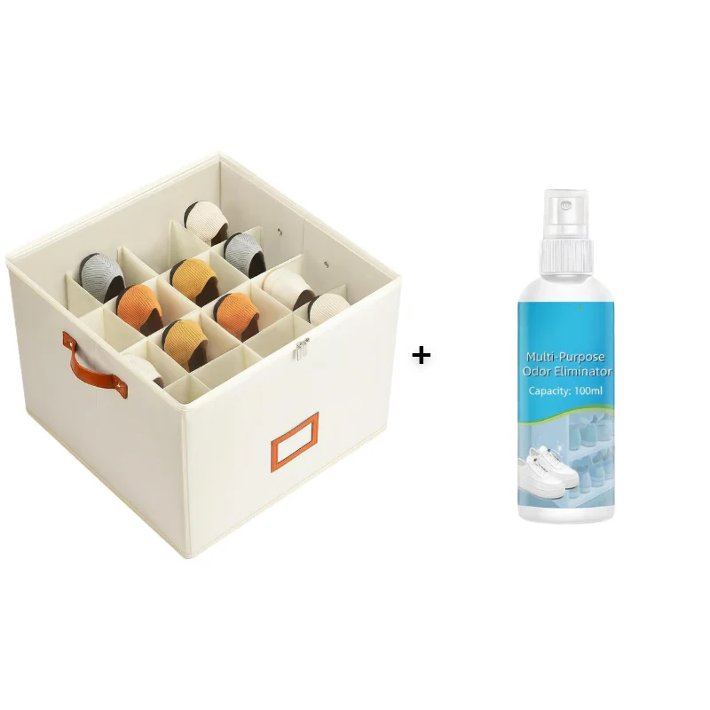 Fabric Foldable Shoe Organizer Storage Box | Space Saving Closet Shoe Storage