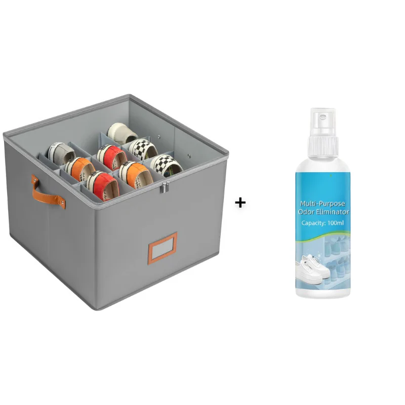 Fabric Foldable Shoe Organizer Storage Box | Space Saving Closet Shoe Storage