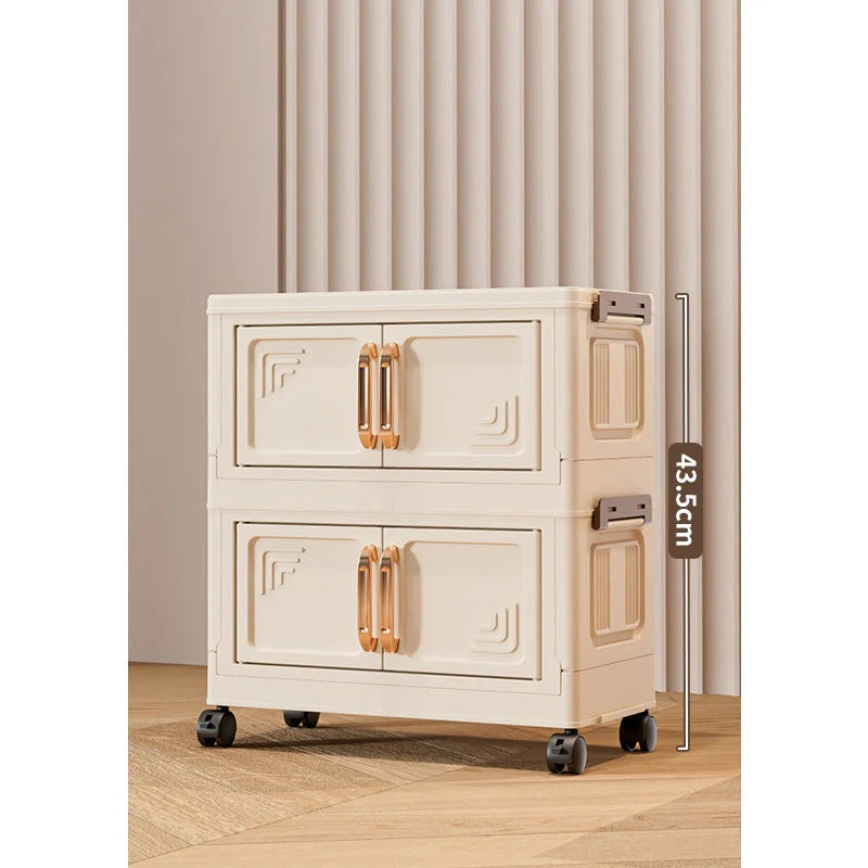 Foldable Stackable Storage Box with Wheels & Lid | 1-5 Layer Organizer for Home & Warehouse