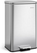 Stainless Steel Kitchen Trash Can Dual Compartment with Soft Close Lids and Removable Inner Buckets