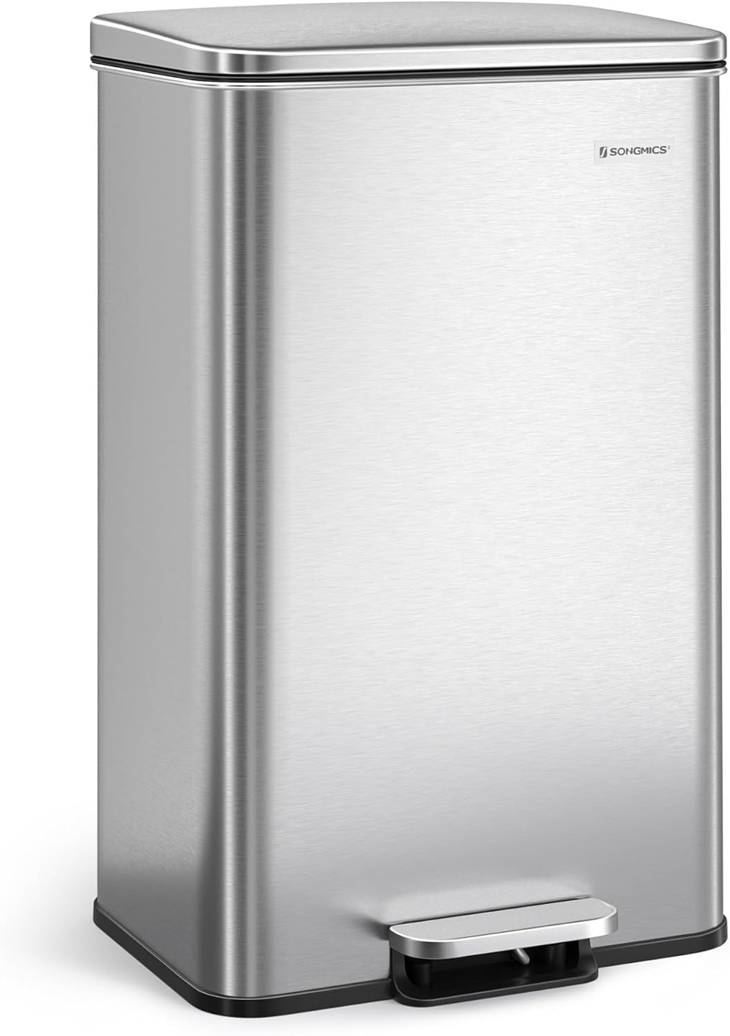 Stainless Steel Kitchen Trash Can Dual Compartment with Soft Close Lids and Removable Inner Buckets