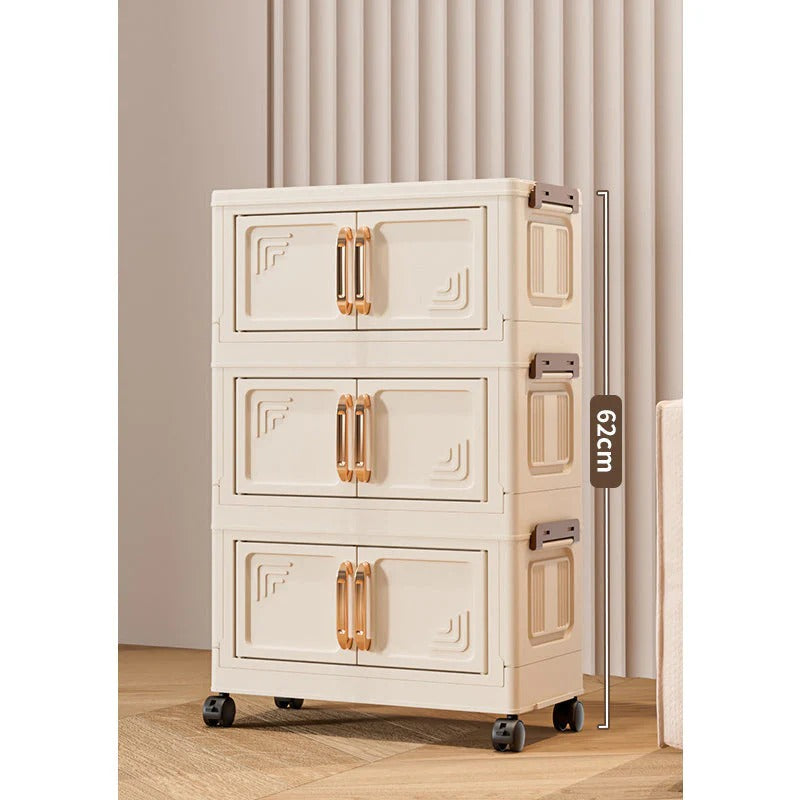 Foldable Stackable Storage Box with Wheels & Lid | 1-5 Layer Organizer for Home & Warehouse