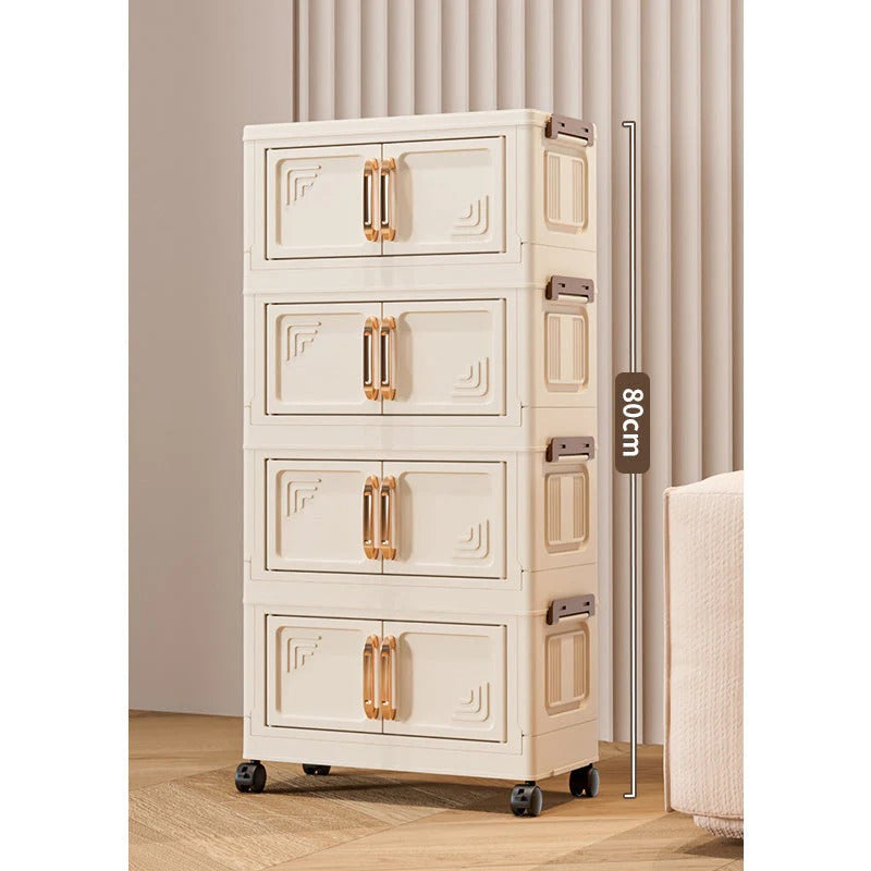 Foldable Stackable Storage Box with Wheels & Lid | 1-5 Layer Organizer for Home & Warehouse