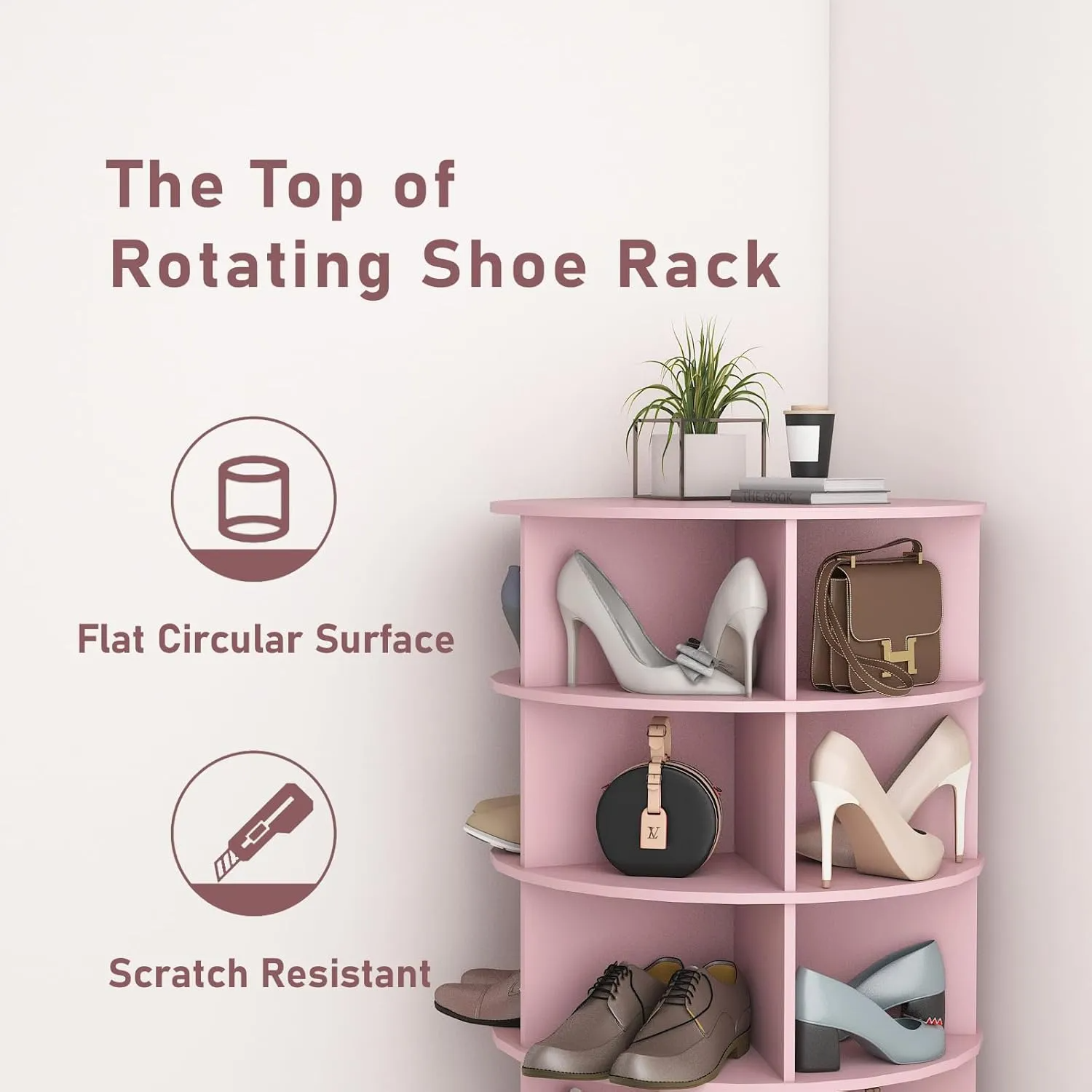 7-Tier 360° Rotating Shoe Rack Tower | Free Standing Revolving Shoe Organizer
