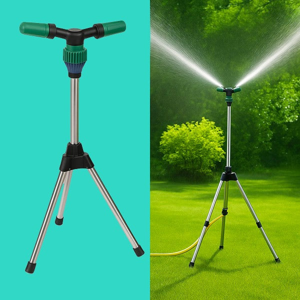 Rotating Tripod Sprinkler | Adjustable Watering for Lawn & Garden