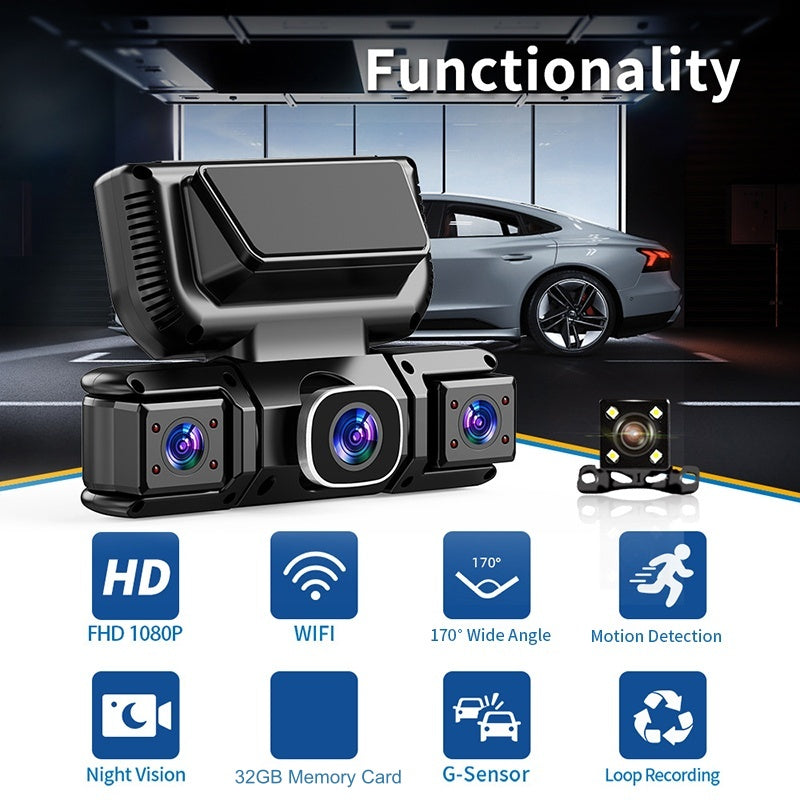 4-Channel 360° Dash Cam | All-Around Protection & Worry-Free Driving Recording