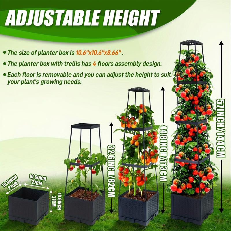 Raised Garden Bed Planter Box with Trellis